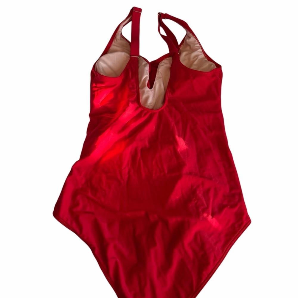Red One-Piece Twist Tank Swimsuit - Women Swim - Picture 4 of 6